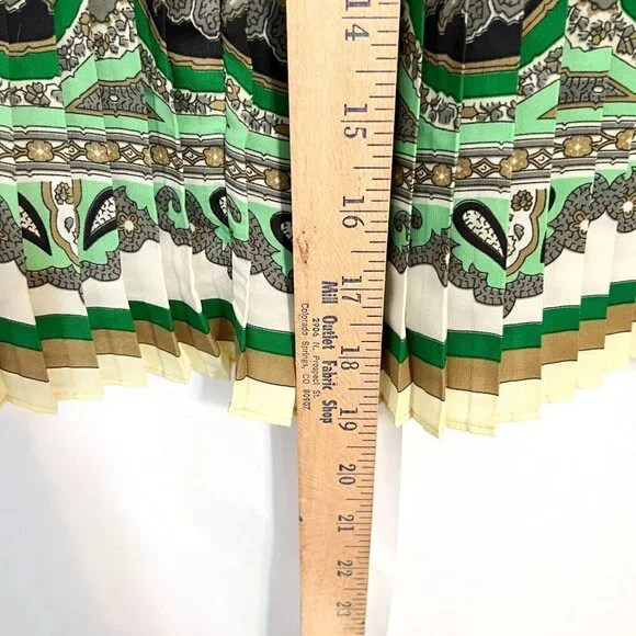 Zara Basic Women's Skirt Pleated Size M Mini Retro Mixed Print - Picture 6 of 7